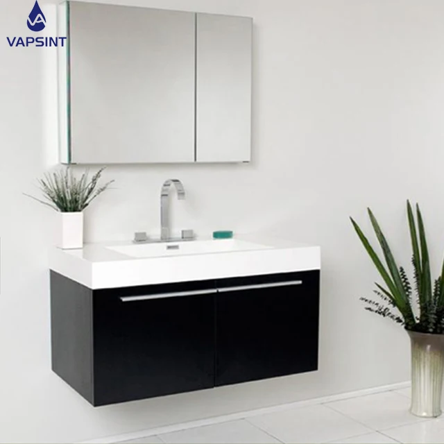 foshan factory wall mounted melamine mirror bathroom vanity