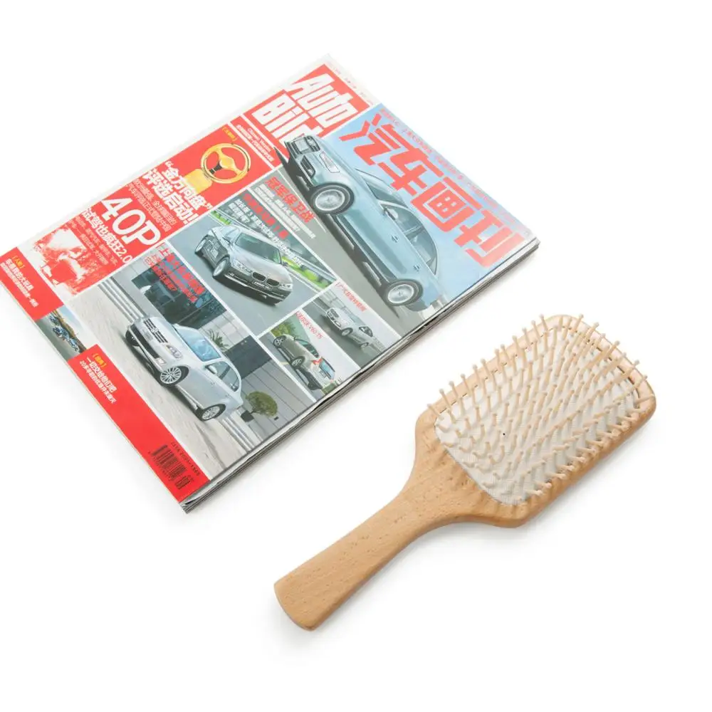 Natural Wooden Square Hair Beauty Brush and Comb