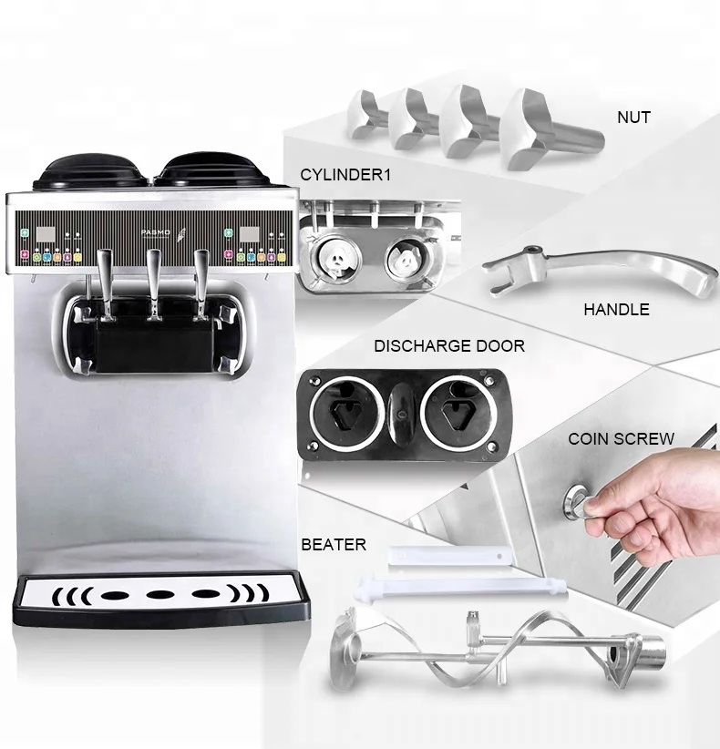 PASMO S930F Excellent appearance Commercial table-top  Ice Cream Machine Yogurt Machine