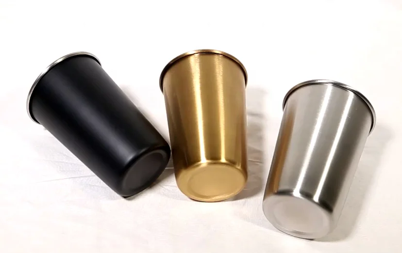 BPA Free 18/8 304 Stainless Steel 16OZ Pint Cup With Black Matt Color