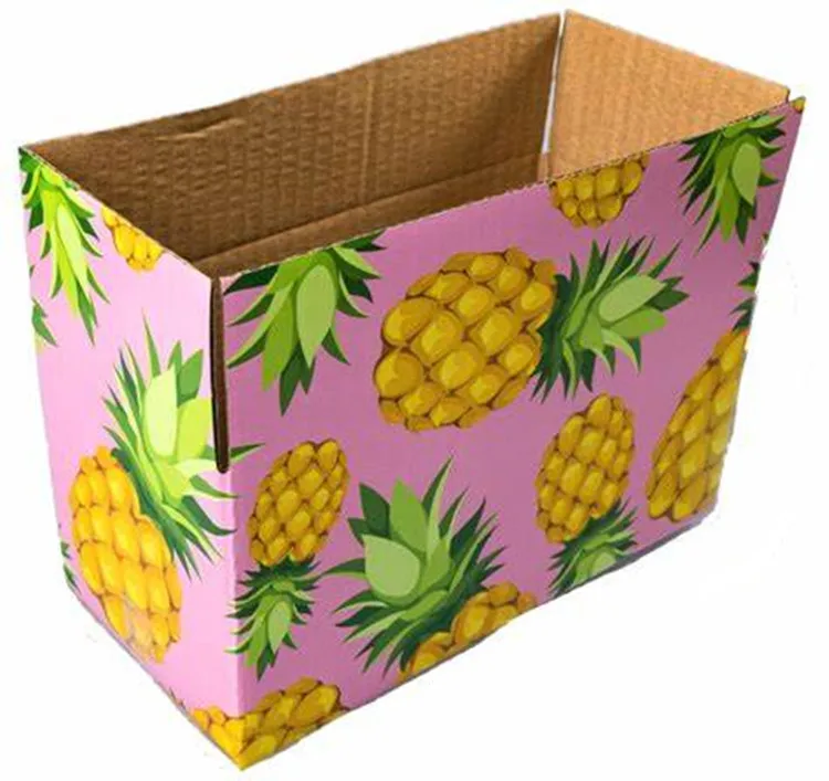 Matt lamination custom CMYK printed corrugated fruit packing box