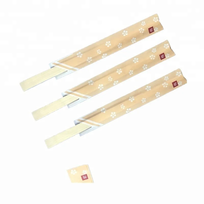 high quality disposable pine wooden japanese chopsticks with paper ring