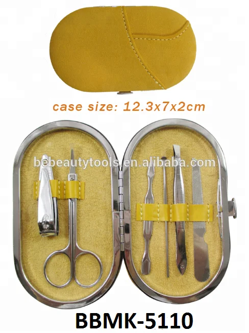 Fancy Women Lady Stainless Steel French Pedicure Manicure Tools Nail Care Tools Kit in Arch Case