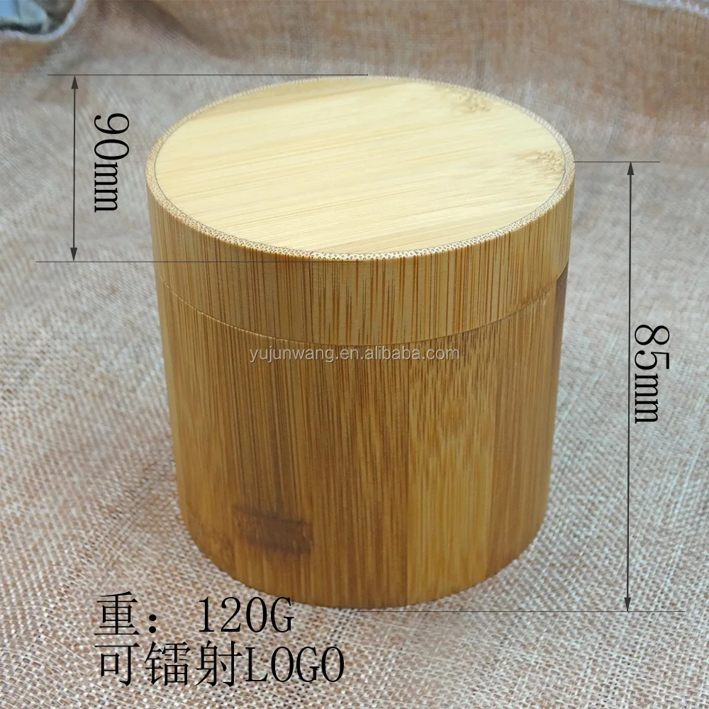 Round Bamboo Wood Gift Box Custom Engraved Laser Your Logo Natural Material Packing Boxes