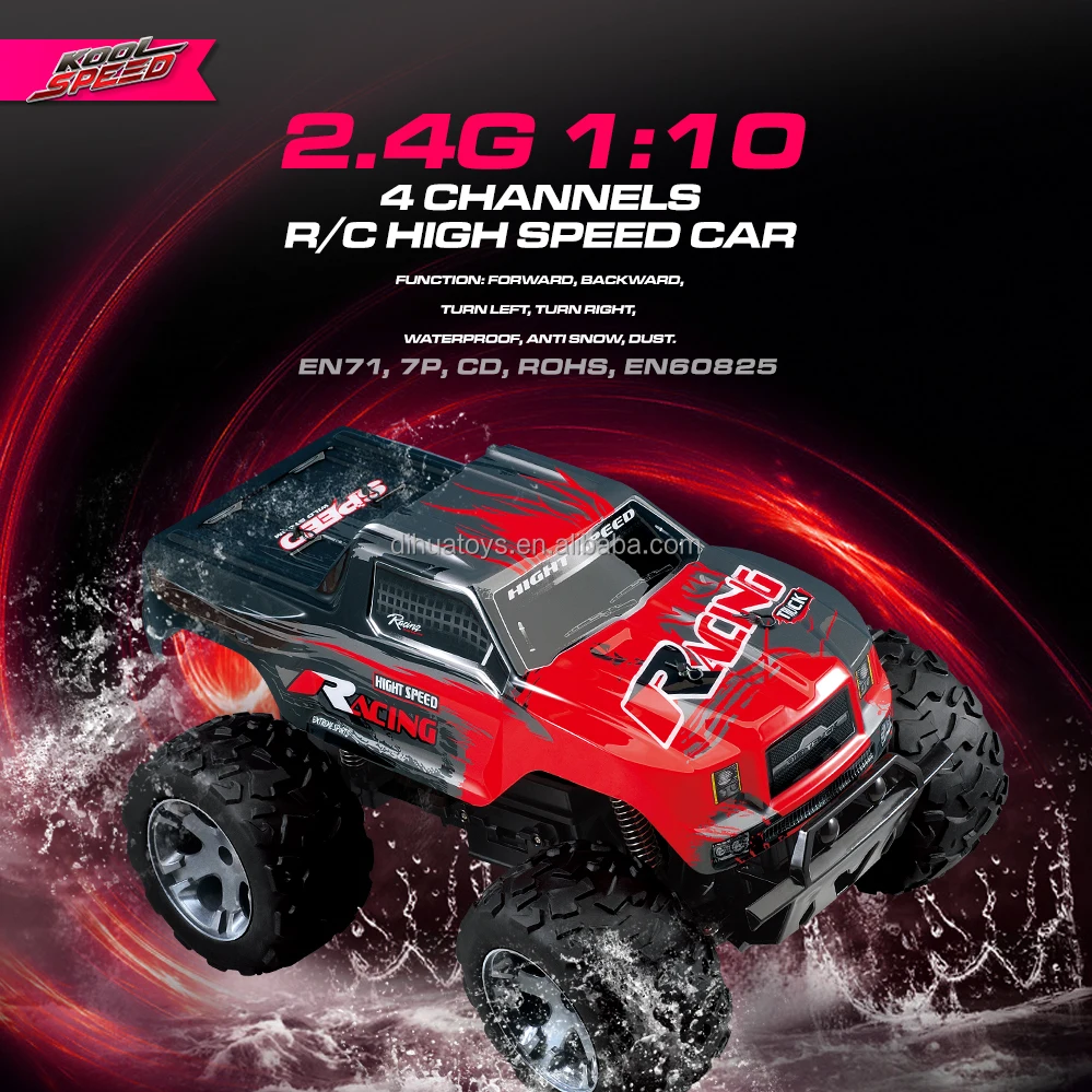 
2.4GHz Remote Control Monster Truck High Speed 15KM/h 1/10 Scale RC Car for Boy 
