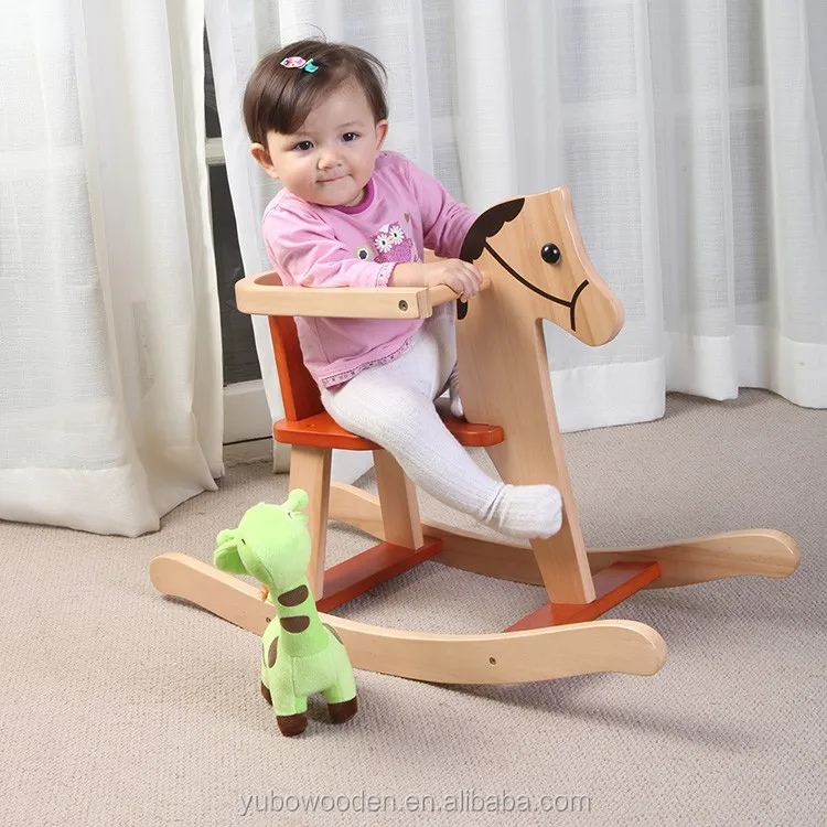 wooden baby rocking horse