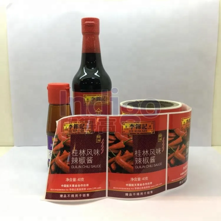 Customized Strong Adhesive  Waterproof Labels Glossy Varnishing Food Label For Soy Sauce