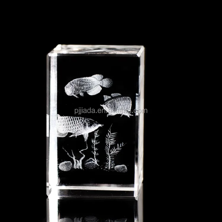 3D Laser Engraving Optical Glass Blank Crystal Paperweight Cube For Business Gifts