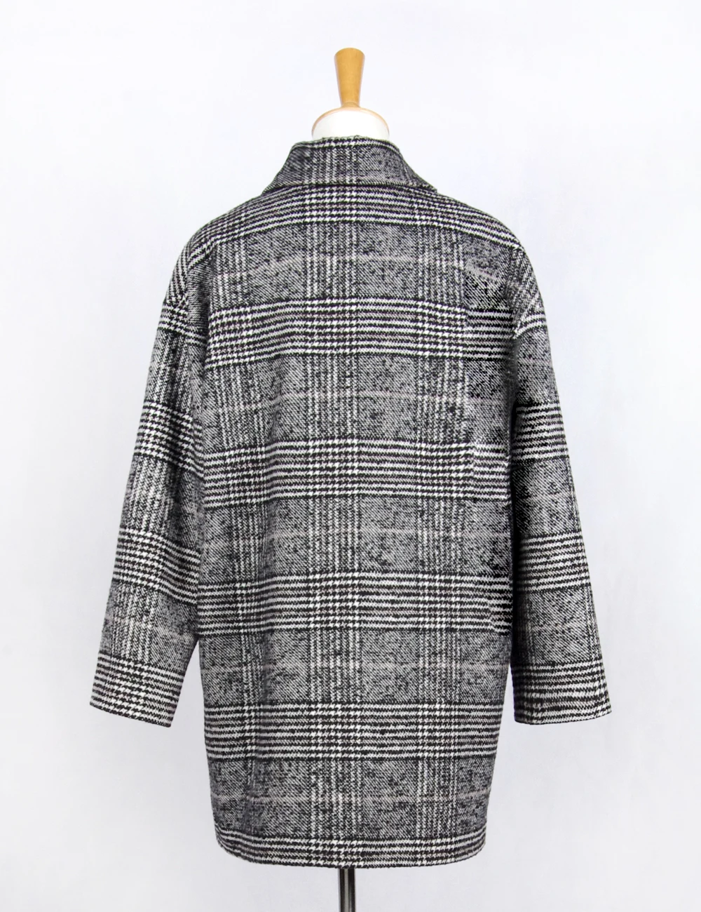 
Very Classic Fahion Winter Check Wool Coat Blend Women Fittede Long High Jackets 