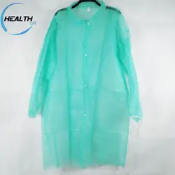 Disposable nonwoven pp lab coat hospital gown green