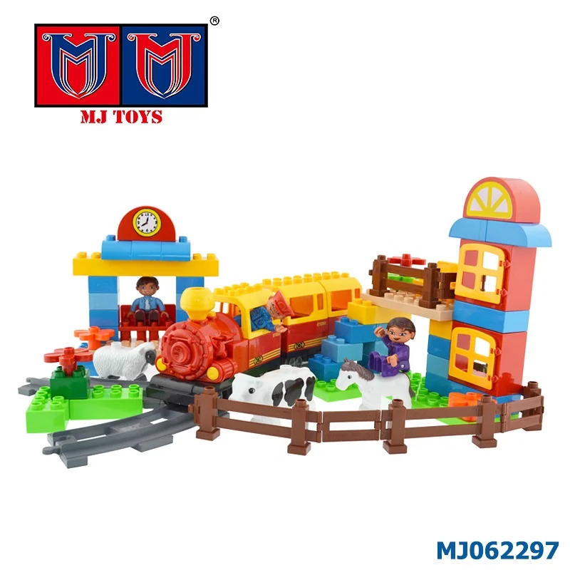 Самосборка образовательная Строительная ферма поезд трек блок с музыкой