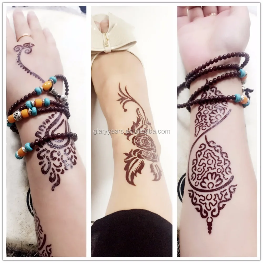 
Custom Special Brown Henna Indian Body Tattoo Stickers Ink 