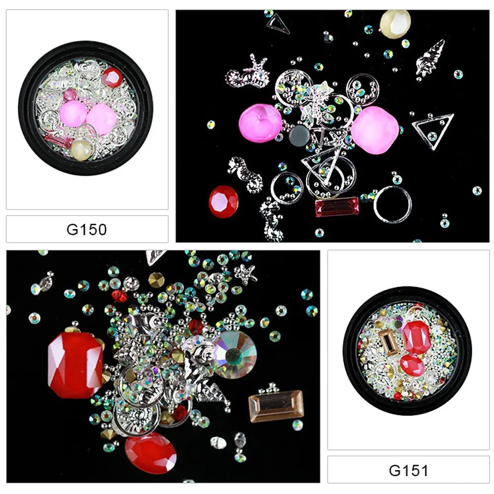 ShiningLife Brand 2018 Hot sale rhinestone and metal frame mix 12colors mix size rhinestone and  frame