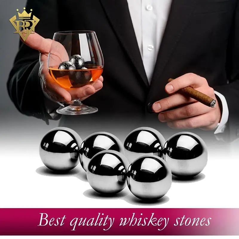 4-6-8pcs Set Metal Whiskey Stones Wine Cooling Ball