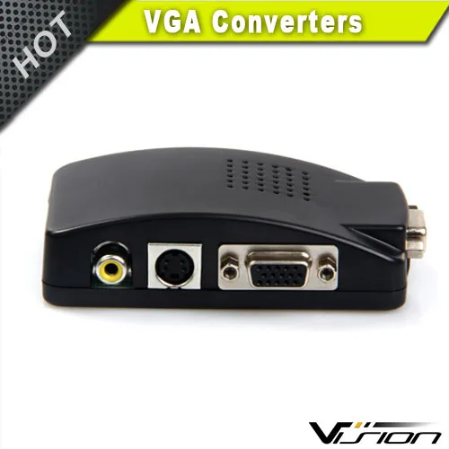 Новый ТВ AV S видео RCA композитный к VGA ПК монитор конвертер адаптер коробка