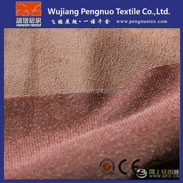 100 polyester tricot super ultra 4 way stretch double sided emboss suede for clothing fabric