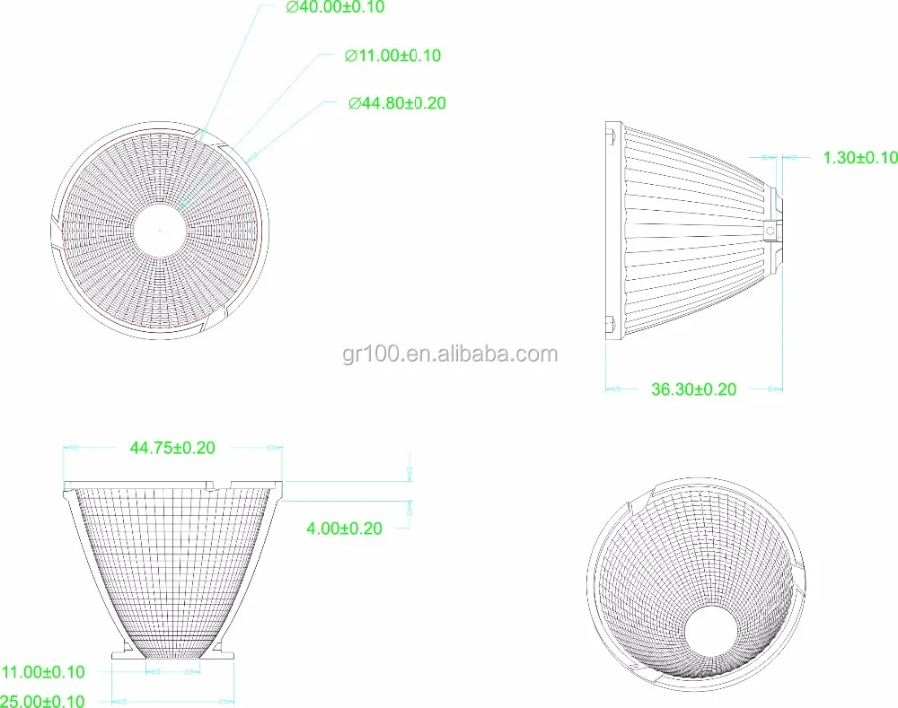 
Free sample offer optical usage cob led reflector 12v for led lamp 