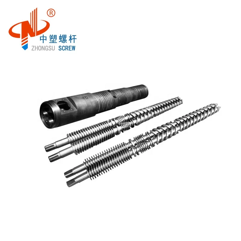 China bimetallic conical twin screw barrel for plastic extruder machine from China