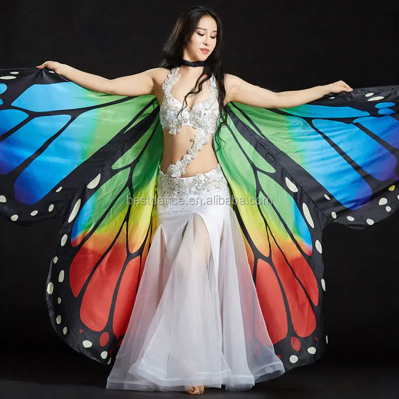 BestDance Butterfly Isis Wings Belly Dance Costume Egyptian Angel Isis Wings Belly Dancer Rainbow Isis Wings OEM