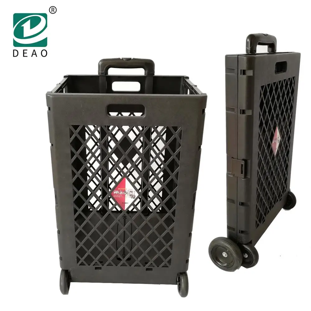 Folding aluminium shopping rolling cart with telescopic handle hand carts trolleys
