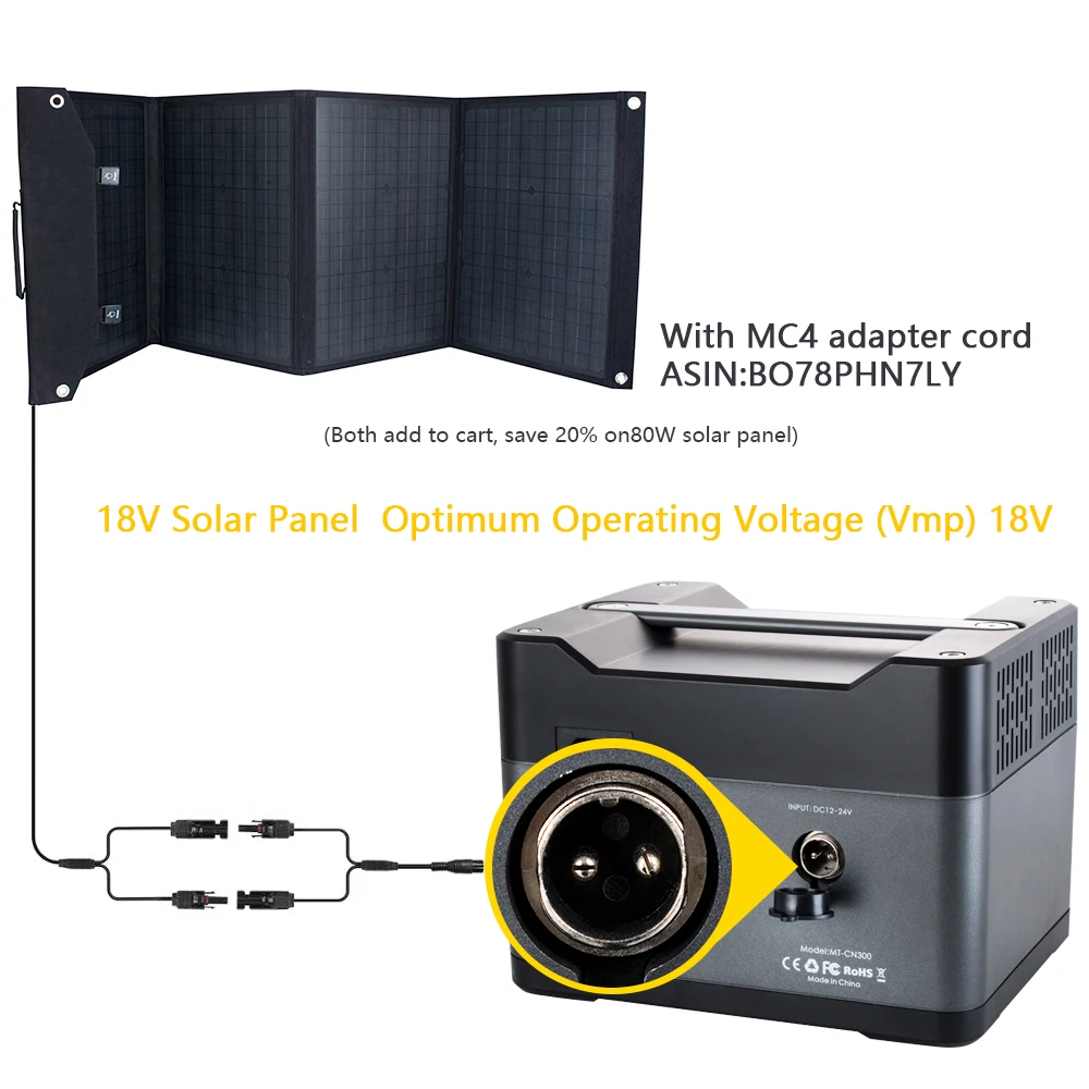 280Wh solar generator lithium rechargeable Power Supply With 300W AC Inverter  portable power station