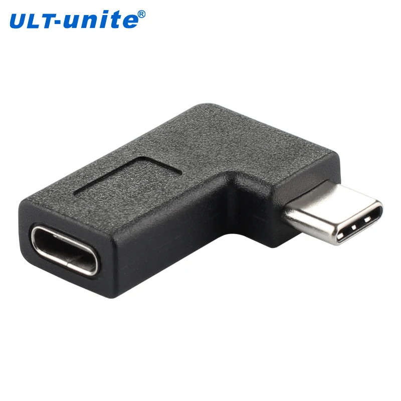 ULT-unite 90 Degree USB 3.1 gen2 10gbps right angle Type C Male to Female Converter Adapter for MacBook ChromeBook