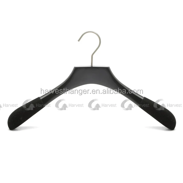 Chinese factory Top high end branded velvet coated wood coat hanger