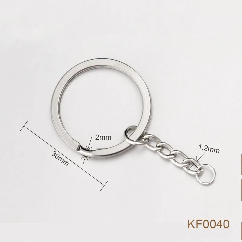 Manufacturer Fashion Bulk Metal Split Keychain Rings with Link Chain