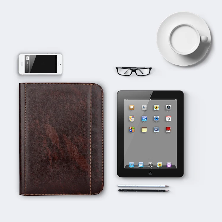 Коричневый деловой Органайзер на молнии размером с буквы заказ оригинальный А4 портфель из искусственной кожи папка-Органайзер