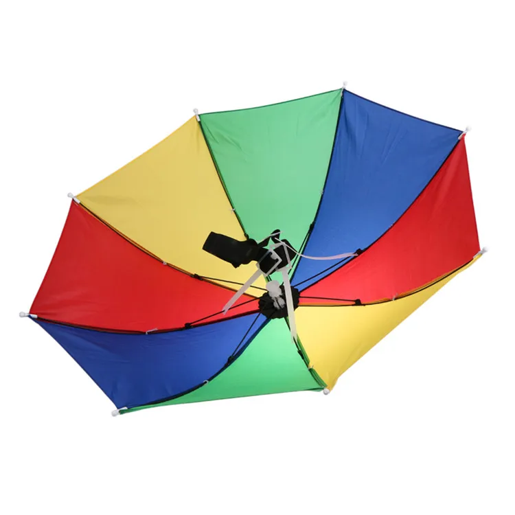Cheap folding Custom logo printed Advertising Head hat shape umbrella
