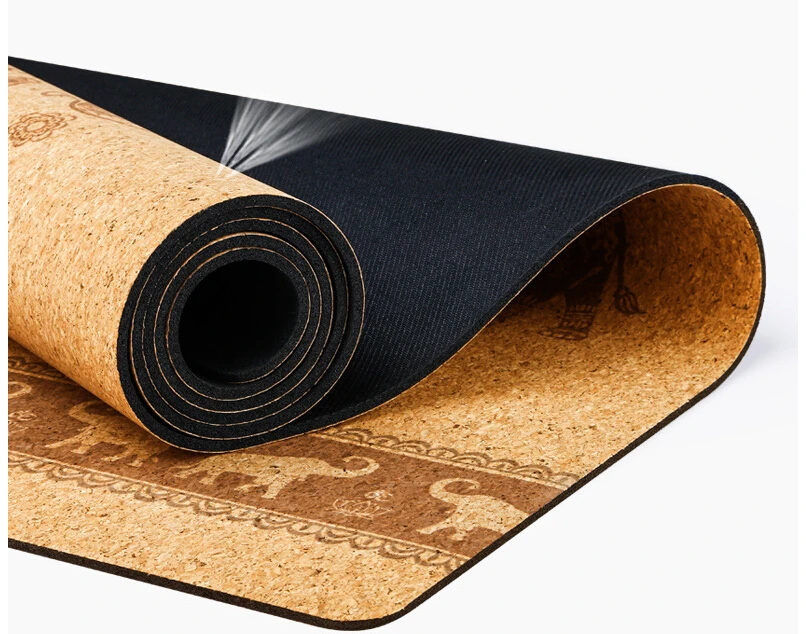 Hot Sale Custom Printed Eco Friendly Pilates Fitness Exercise Natural Gym Rubber Cork Yoga Mat