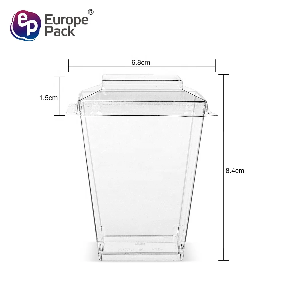 Europe-Pack 5OZ 150ml coffee shop supplies PS plastic mousse dessert cup with pet lid