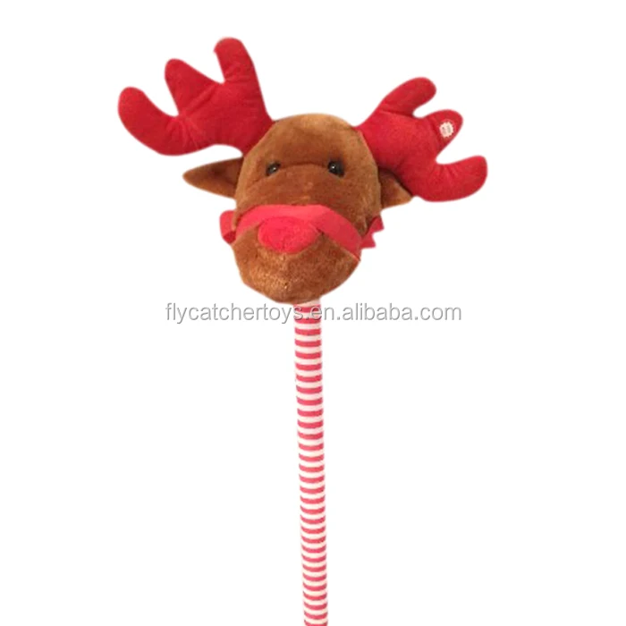 2017 NEW FASHION CHINA WHOLESALE 75CM CUSTOMIZED BABY PLUSH HOBBY ANIMAL Reindeer head ON STICK WITH MUSIC GALLOP SOUND