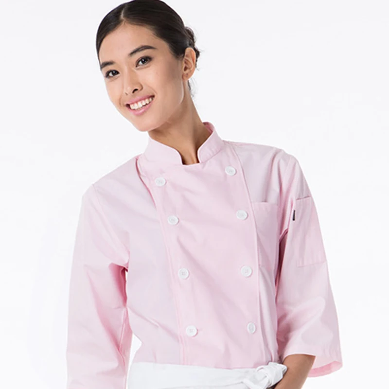 Professional China Manufacturer Kitchen Chef Cookware Restaurant Waiter Waitress Long Sleeve Ladies Chef Coat