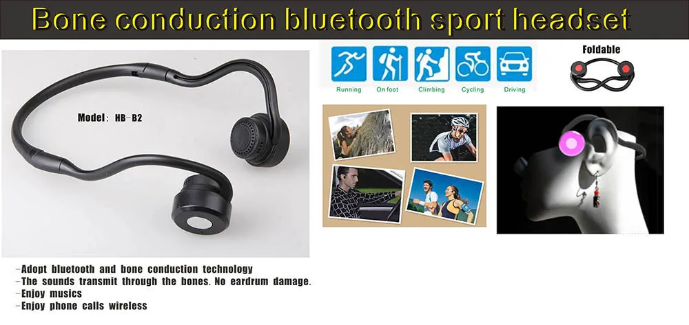 
Popular bone conduction hearing protect blue tooth headphone great sound foldable sport bone conduction wireless headset 
