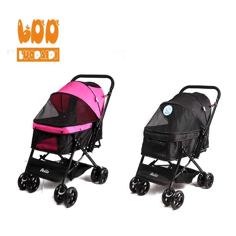 4 Wheels Pet Trolley Pet Stroller Carrier Pet Stroller for English Bulldog Best Sell Dog Pram Amazon