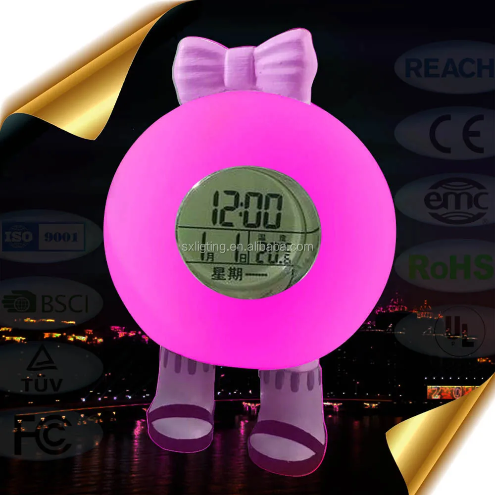 
Custom DIY Thermometer Digital Alarm Clock with LED Light Changing 