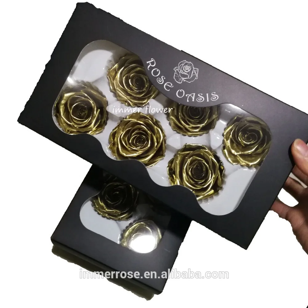 Beautiful gold and silver rosese preserved flower for holiday