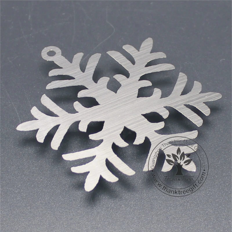 high quality laser cut silver color metal snowflake bookmark