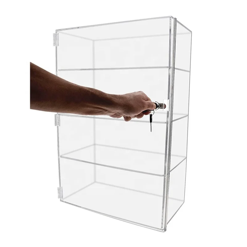 Clear PMMA bread cake display acrylic display case with lock