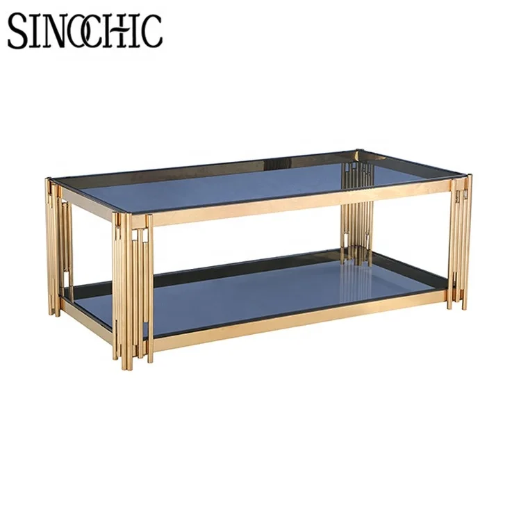 Sinochic Muebles de lujo mesa de centro de muebles de lujo mesa de centro mesa redonda de la sala de estar mesa redonda de oro e