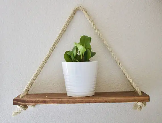 Large Handmade Rustic High Grade Pine Wood Hanging Book Wall Floating Shelf