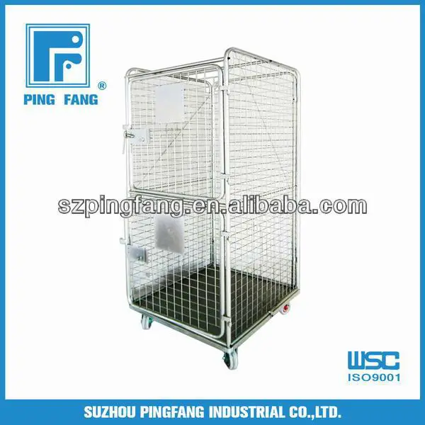 Industrial Nestable Laundry Roll Cage zinced roll cage trolley