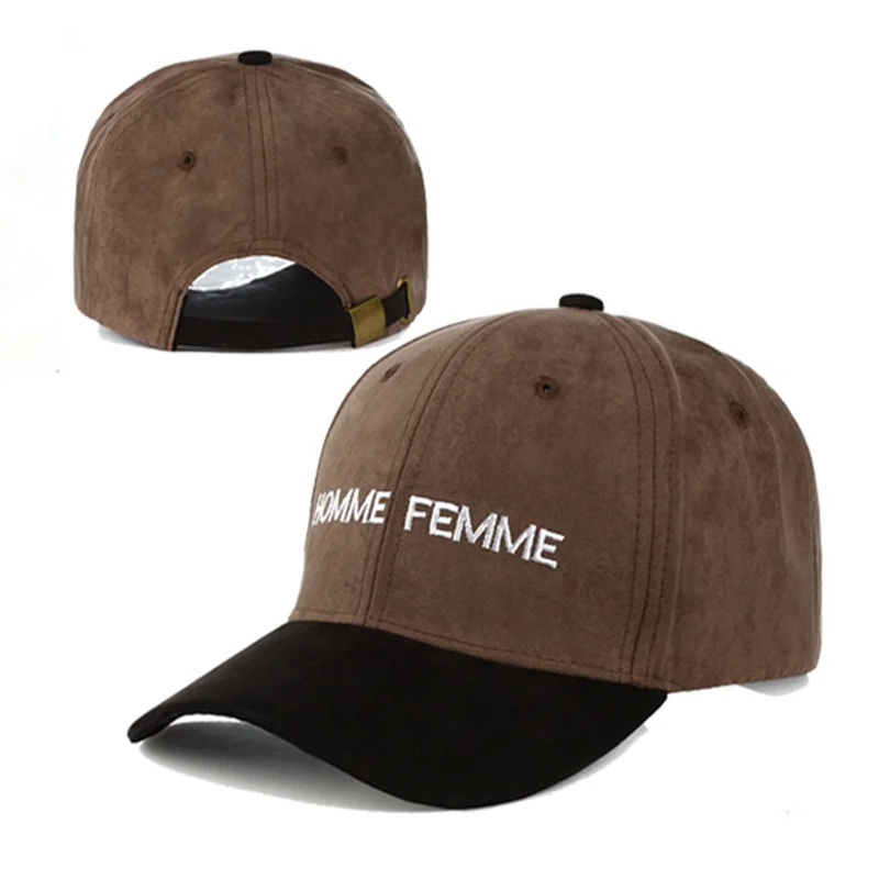 Рекламные кепки с вышивкой на заказ, шапки, двухцветная замшевая бейсболка