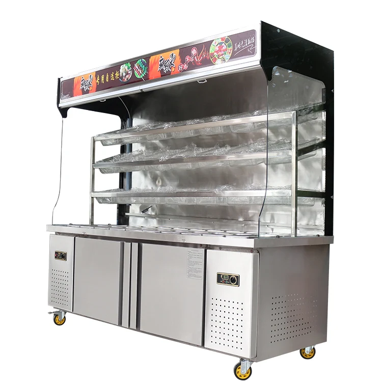 Restaurant showcase Glass door display fridge Freeze refrigerator