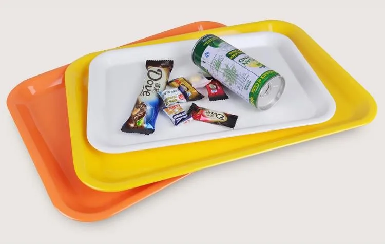 China Wholesale BPA Free Food Serving Plastic Melamine Tray Eco-friendly 100% Melamine Party Hotel Use Rectangle Tray