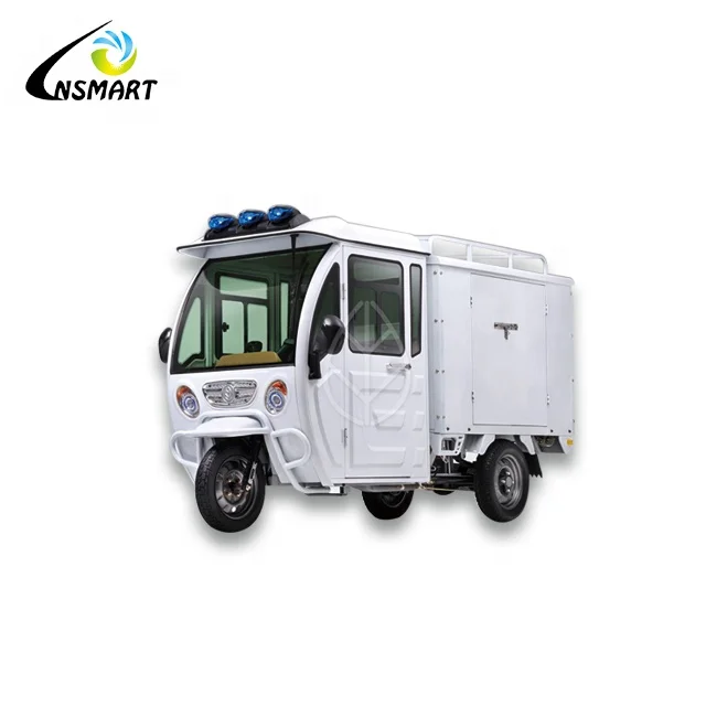 
closed cabin electric tricycle cargo express delivery bajbaj tricycle 