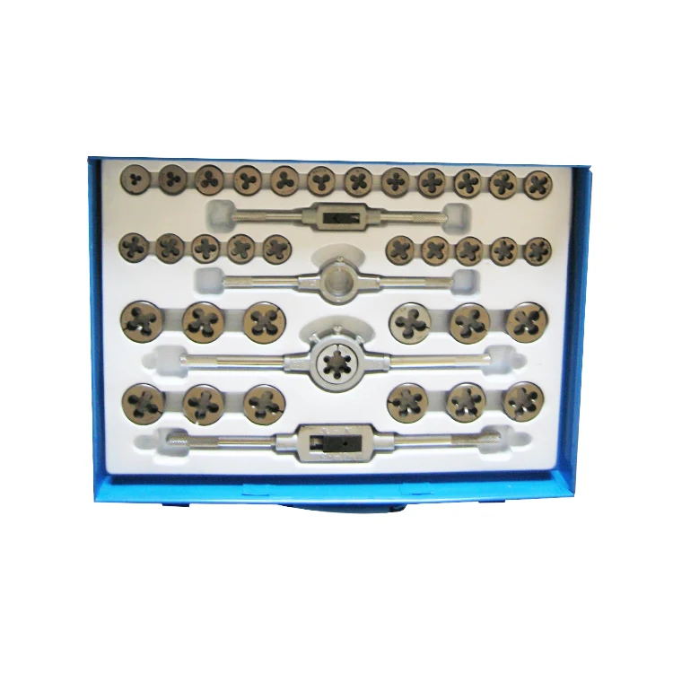 110Pcs Juego Machos Y Terrajas Metric Titanium Tap and Die Set for Thread Tapping and Cutting in Metal Box