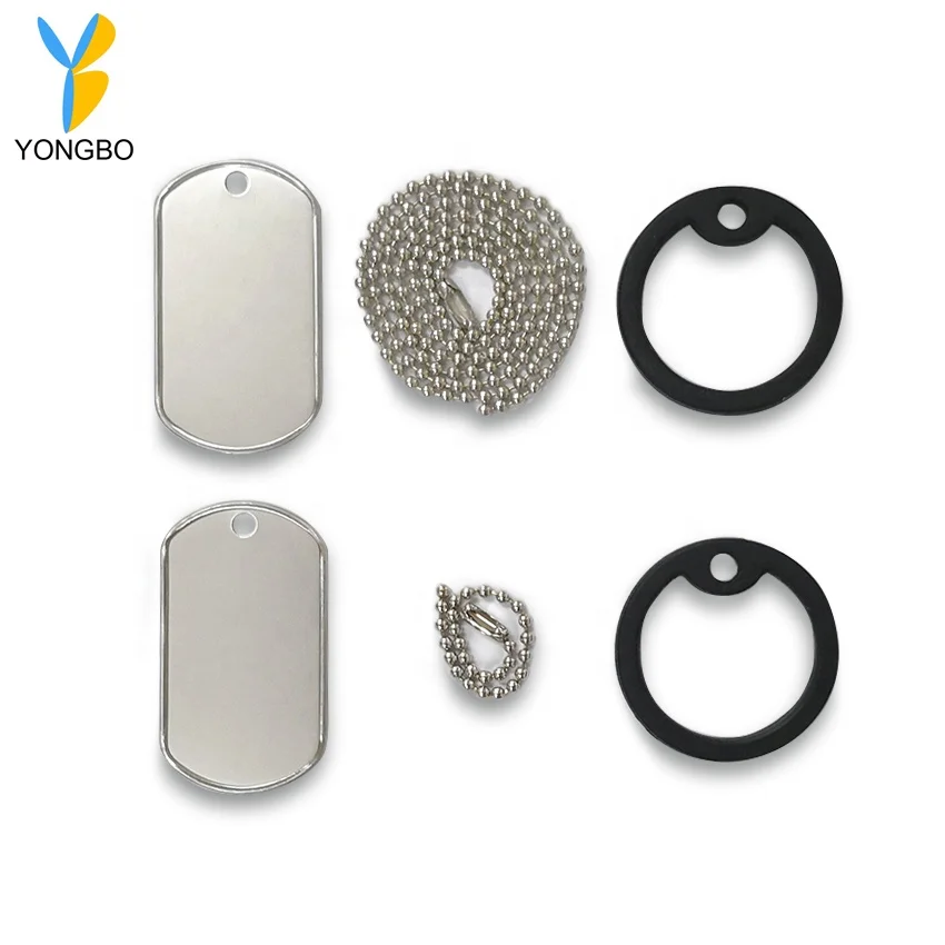 Customized ID Dog Tags - Personalized Metal Tags with 2 Chains and 2 Silencers