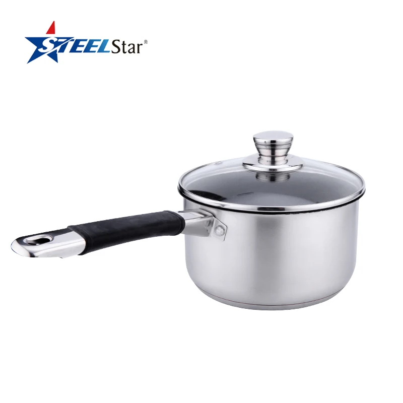 
16cm Induction Non stick stainless saucepan with glass lid 